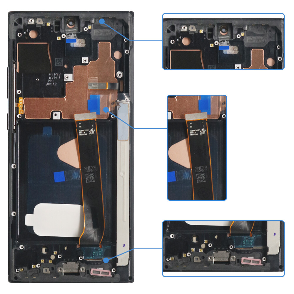 OLED LCD Display For Samsung Note 20 Ultra 5G 4G Digitizer Touch Screen + Frame