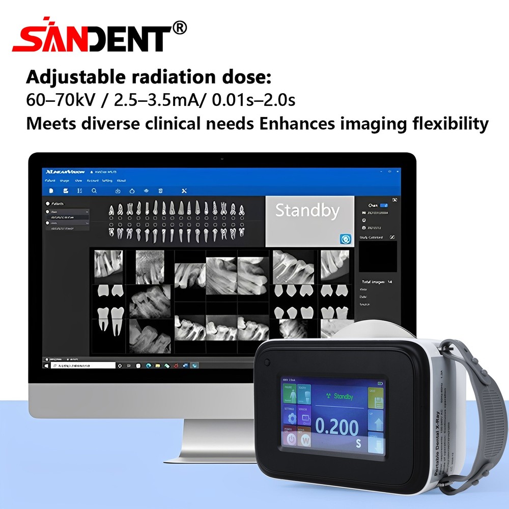 Dental Mobile Digital X-Ray Machine High Frequency + Scatter Shield Ring Kit