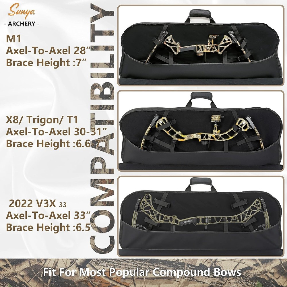 SUNYA Compound Bow Case with Molle System - Neoprene Bow String Protection & ...