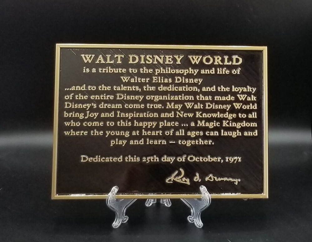 13" Disney World Dedication Plaque Replica Inspired Sign
