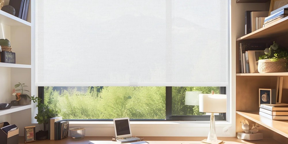 White Clearance Jacquard Persilux Light Filtering Roller Shades with Valance