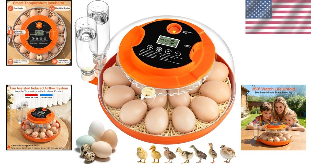 Automatic Egg Incubator with Humidity Control, Turn & Temperature for Chicken...