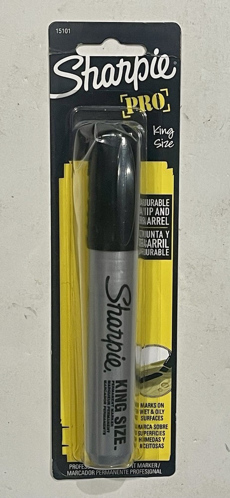 SHARPIE PRO KING SIZE BLACK PERMANENT MARKER-CHISEL TIP #15101-NEW