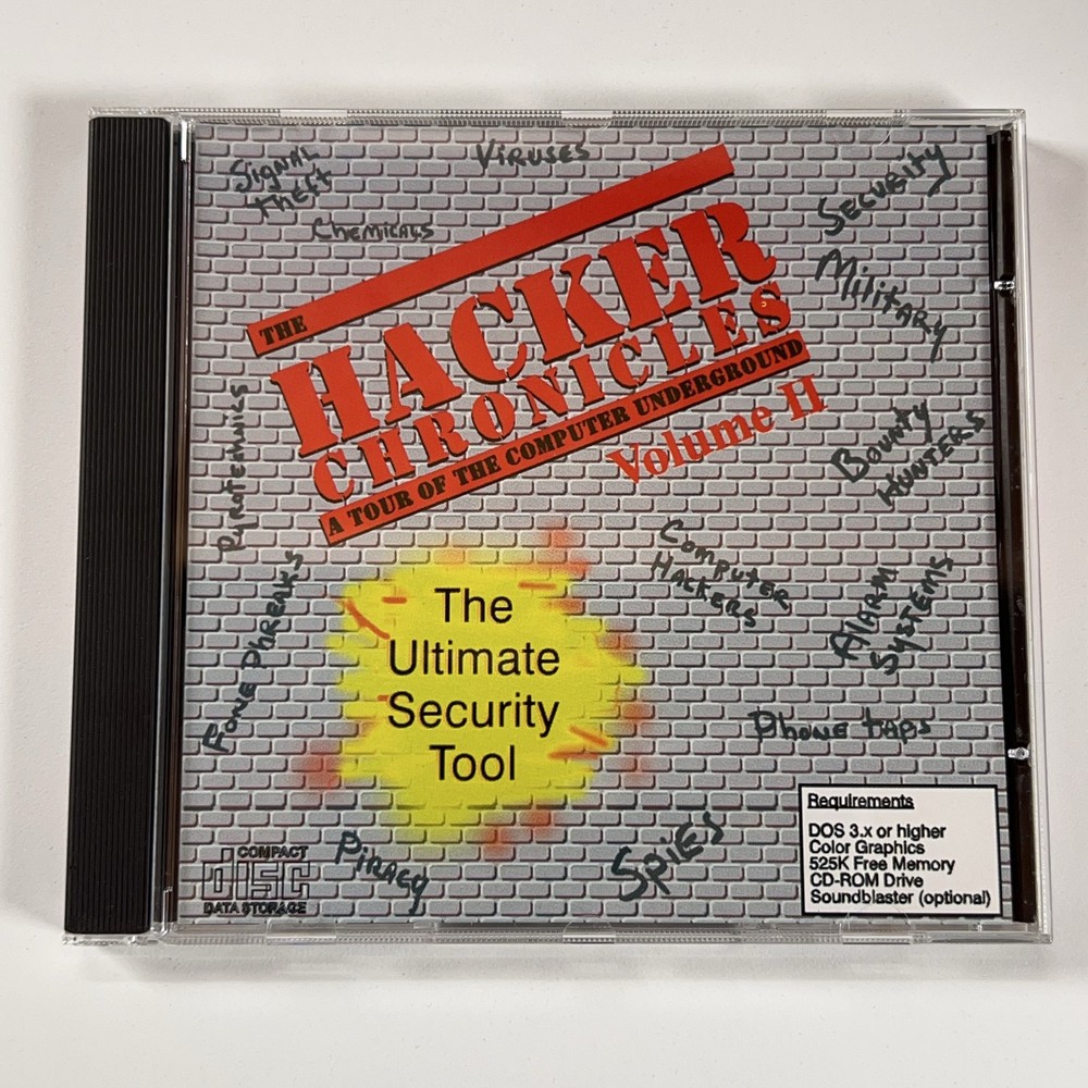 The Hacker Chronicles Volume II (PC CD-ROM, 1994) P-80 Systems DOS Software NEW!