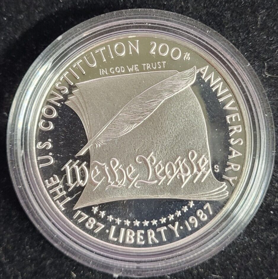 1987-S Constitution Commemorative Silver Dollar Proof US Mint 90% Capsule Only
