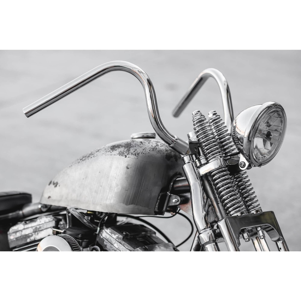 Lowbrow Customs Springer Buckhorn Handlebars - 1 inch - Chrome