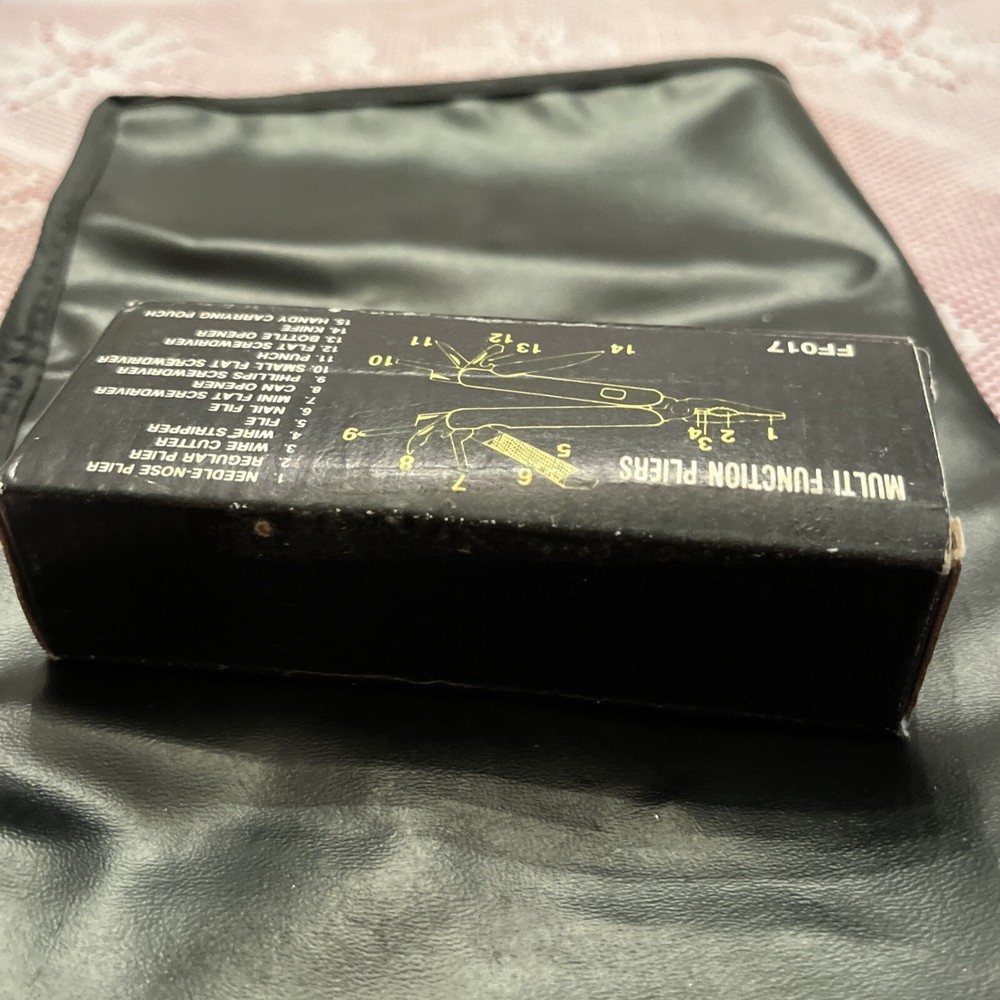 Multi Tool 8 Blade Pocket Knife Red Handle Black Sheath NIB