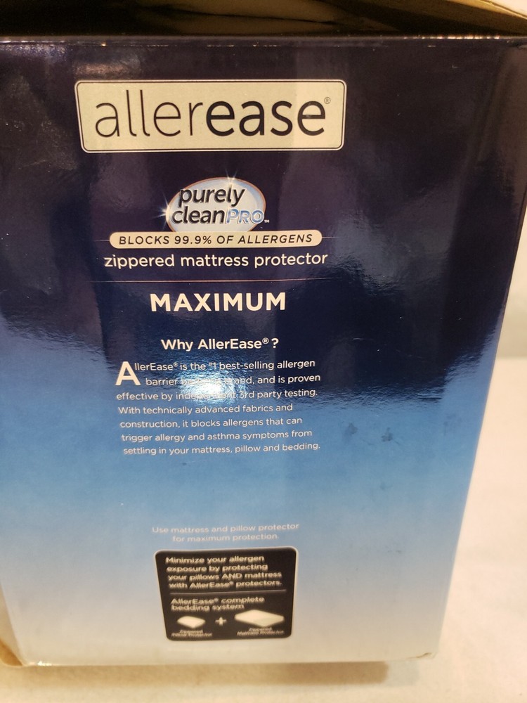 Zippered Mattress Protector, Waterproof Allerease Cover, King New