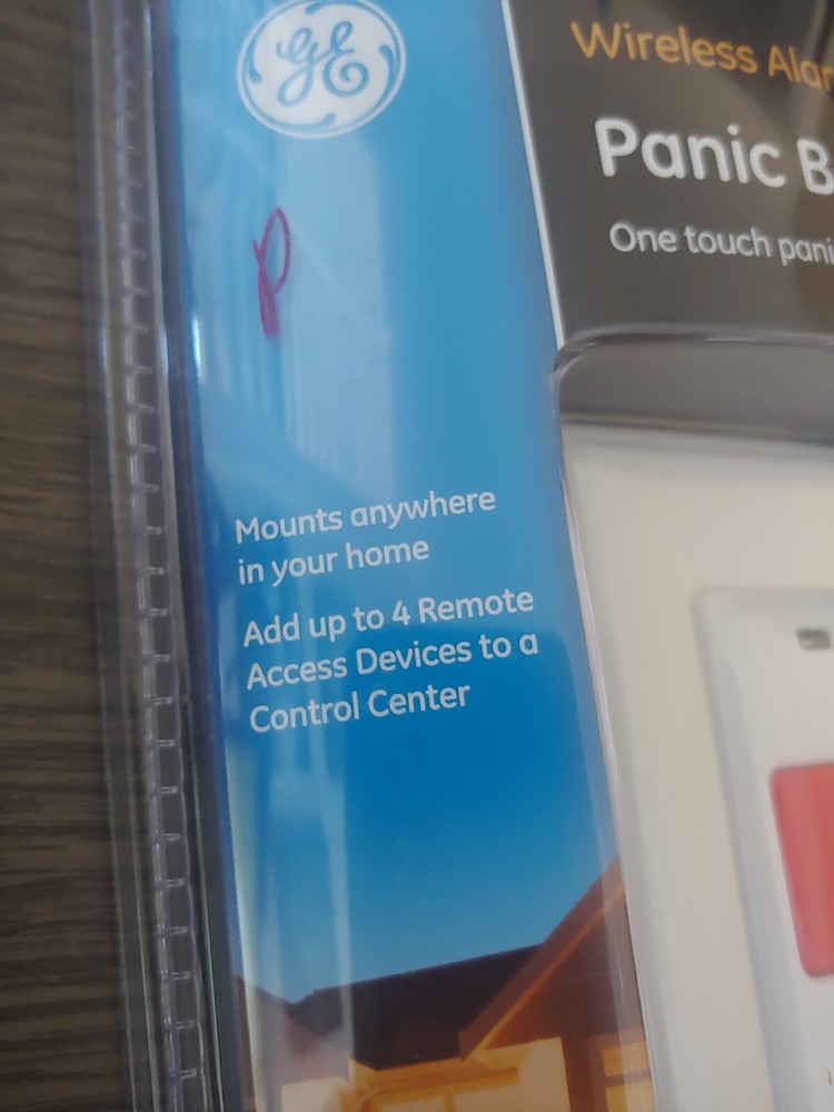 GE Clear Choice Wireless Alarm System Panic Button #45145