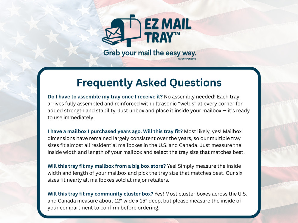 EZ Mail Tray™ Organizer - Mailbox Tray Insert