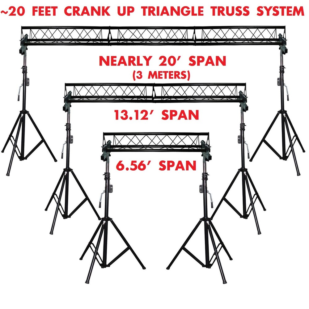 20' ft Wide Crank Triangular Trussing Mobile DJ Lighting Truss System Triangle