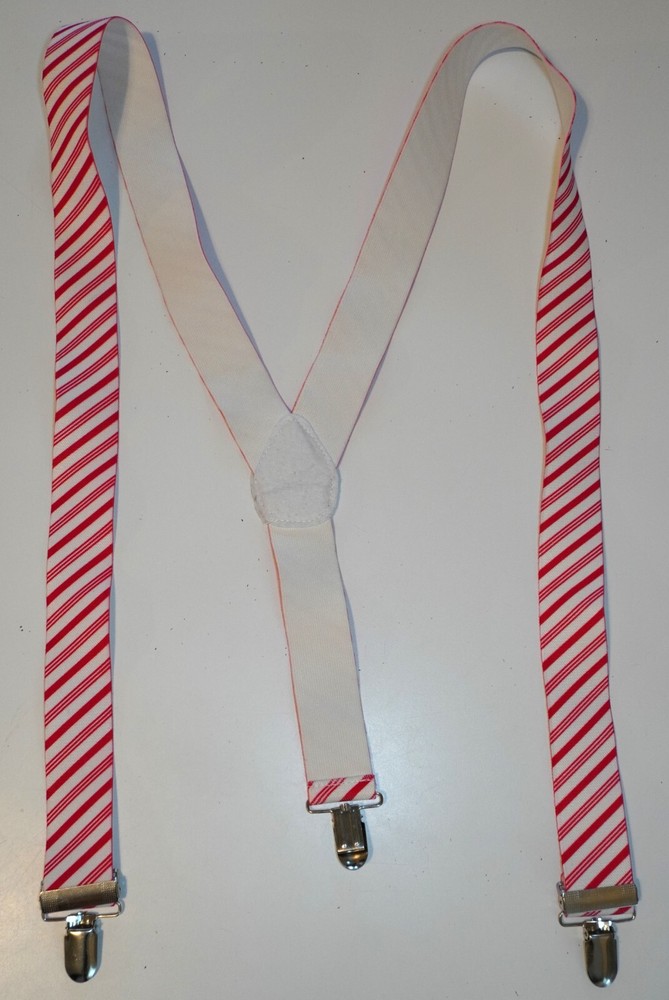 MEN'S RED/WHITE STRIPE SUSPENDERS