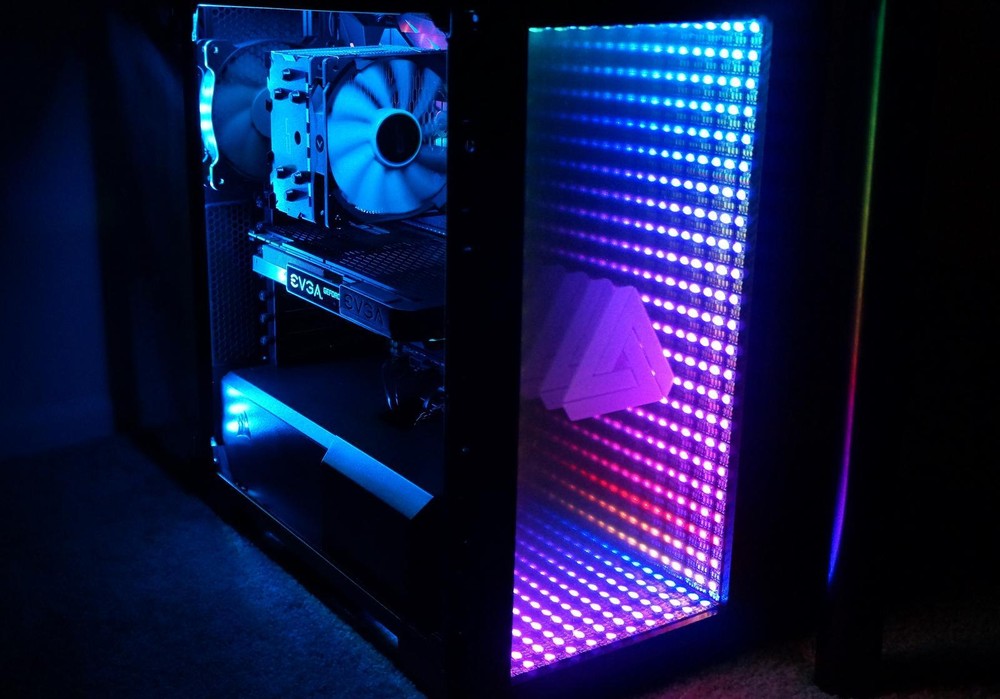 Custom Pic & Size Infinity Mirrored GPU Backplate GPU Side Panel RGB Gaming PC