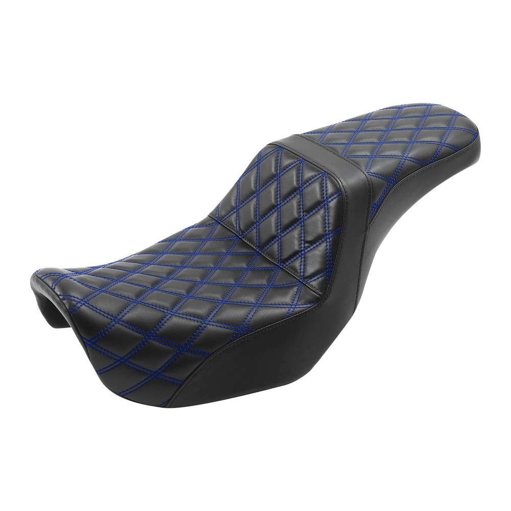 Dyna Motorcycle Seat Driver Passenger 2006-2017 Blue Stitching