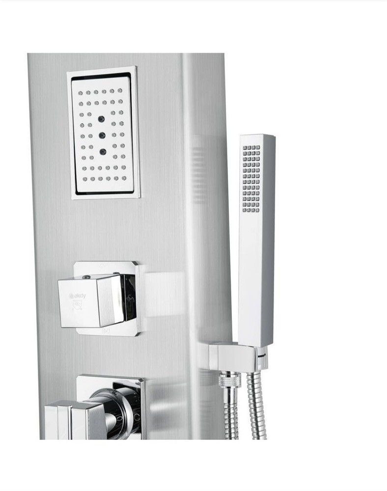 59 in. 2-Jet Multifunction Shower System, Brushed Stainless Steel
