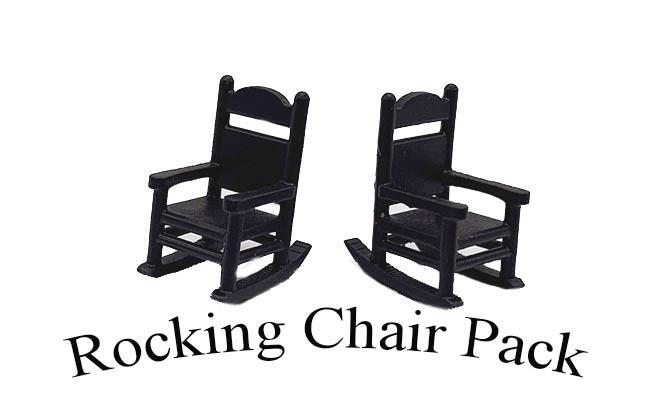 HO scale ROCKING CHAIRS 2 per Pack comes Painted 1/87 scale