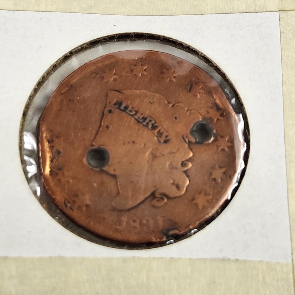 1831 Coronet Head Large Cent - Turned Button