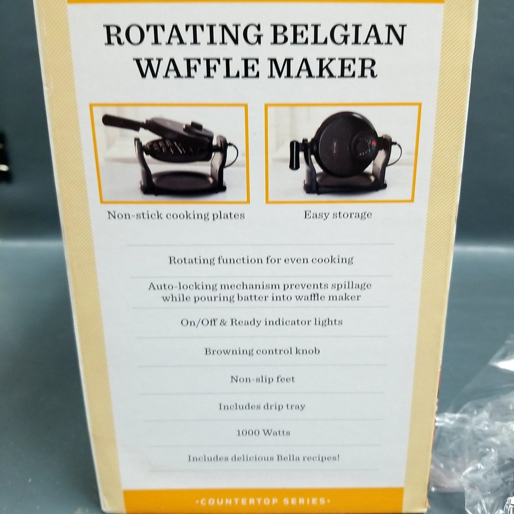 NEW IN DAMAGED BOX-Bella Rotating Belgian Waffle Maker