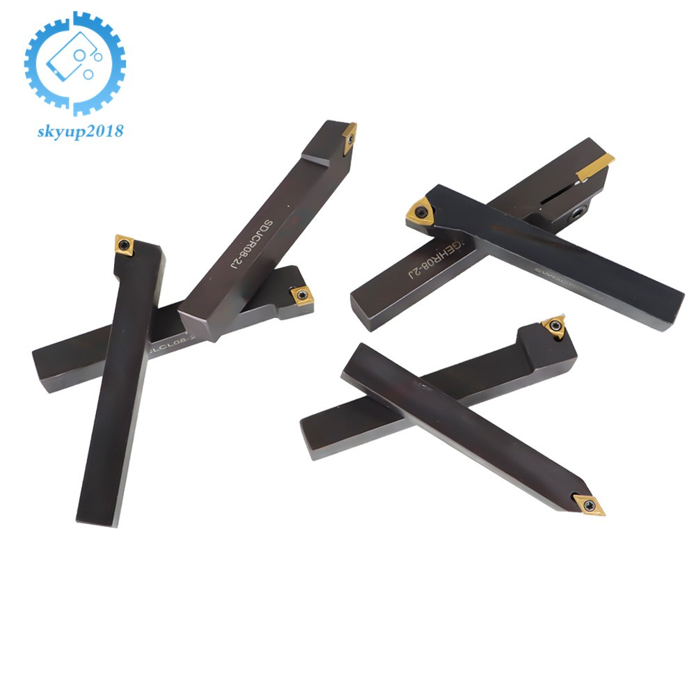 1/2" Lathe Turning Tools+Indexable Carbide Inserts 7Pcs With Storage Box New