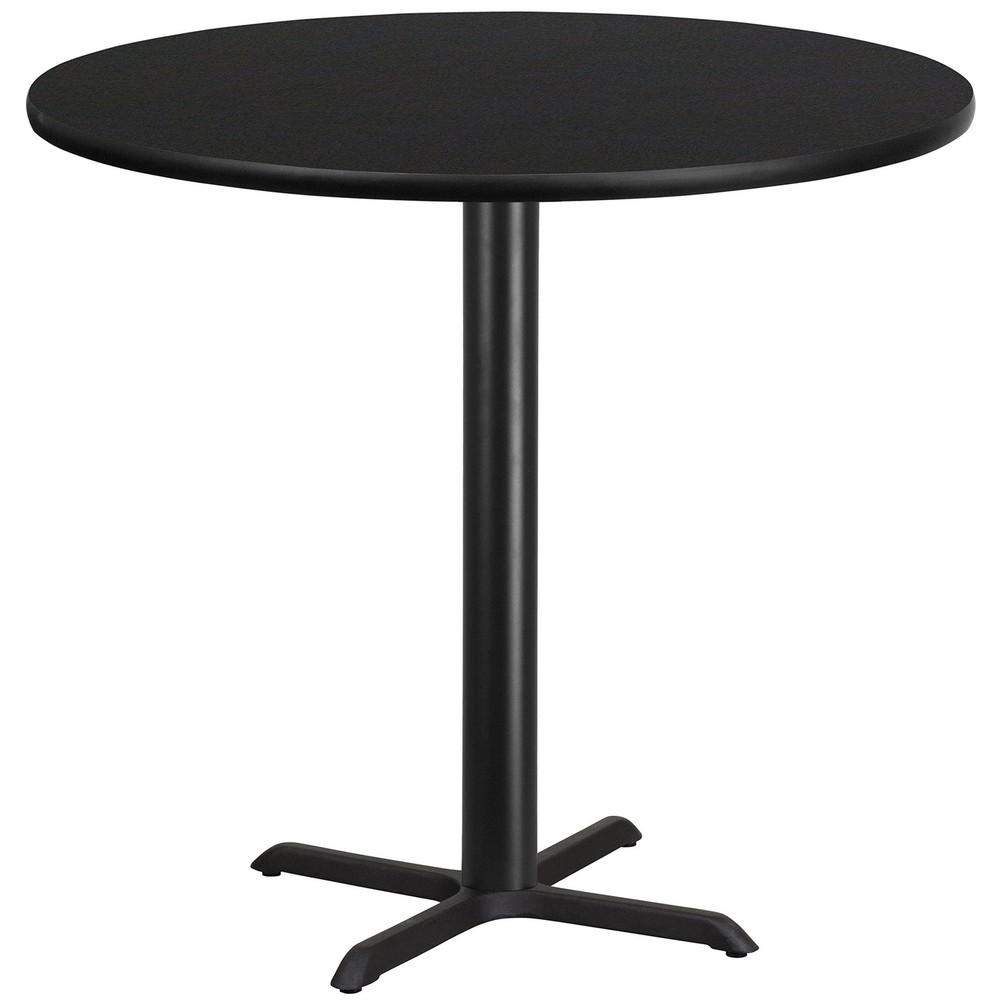 Bowery Hill 42" Round Restaurant Bar Table in Black