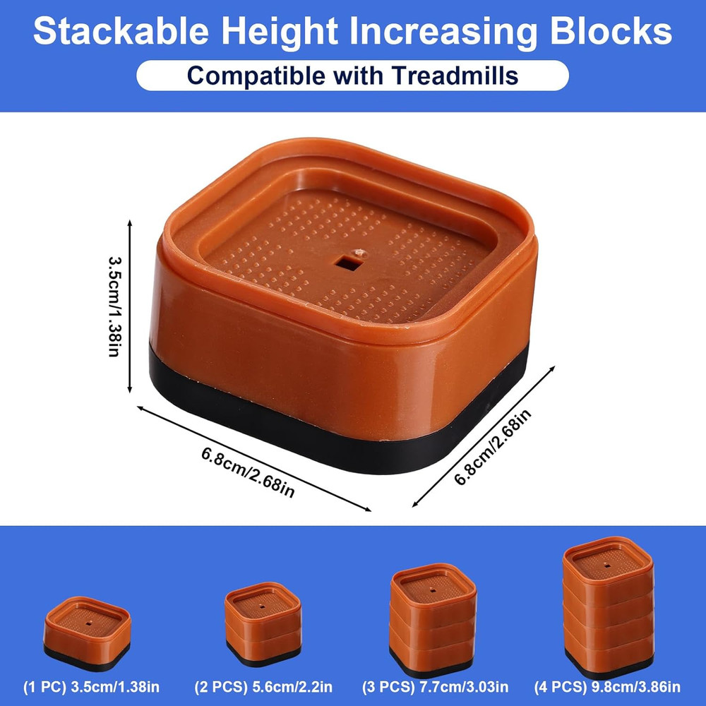 4Pcs Treadmill Incline Riser Blocks, Walking Stackable Height Adjustable Incline