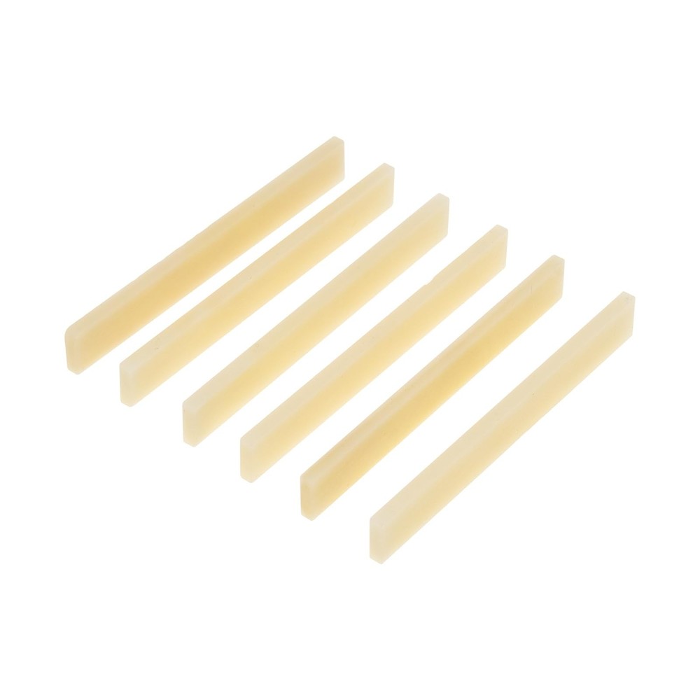 6Pcs Unbleached Guitar Bone Saddle, Blank Guitar Bridge Saddle, Pure Bone