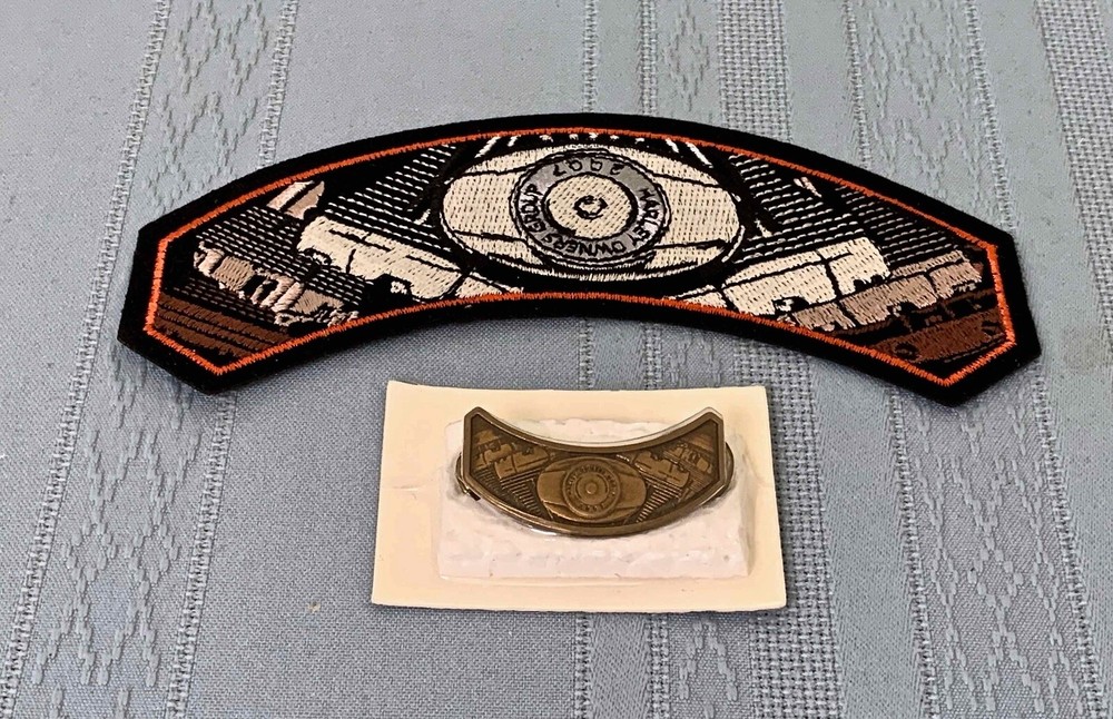 2007 HOG Harley Davidson Owners Group Member Rocker Patch and Pin Set