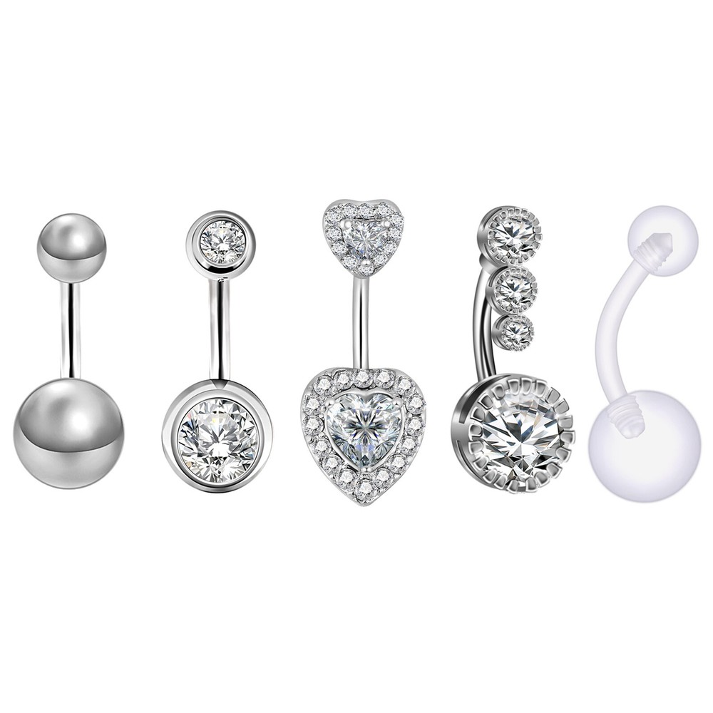 14G Professional Body Piercing Kit Needle Belly Button Ring Navel Piercing Tools