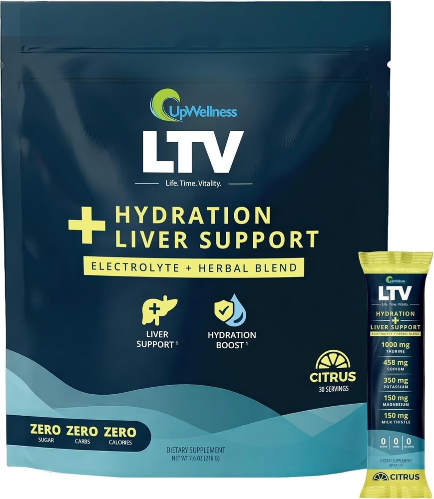 UpWellness LTV Liver Hydration Packets Electrolytes Sugar Free 30 Ct