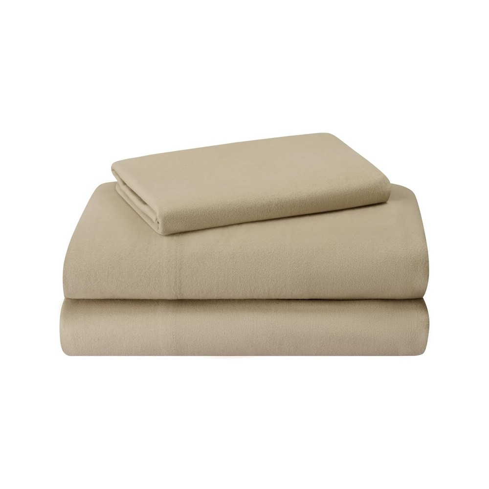 Featherhead 100% Cotton 4PCs Flannel Sheet Set | Double-Brushed for Extra Sof...