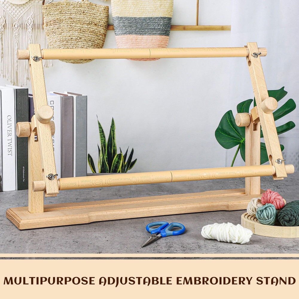 Adjustable Embroidery Stand Hands Cross Stitch Scroll Frame Needlepoint Needl...