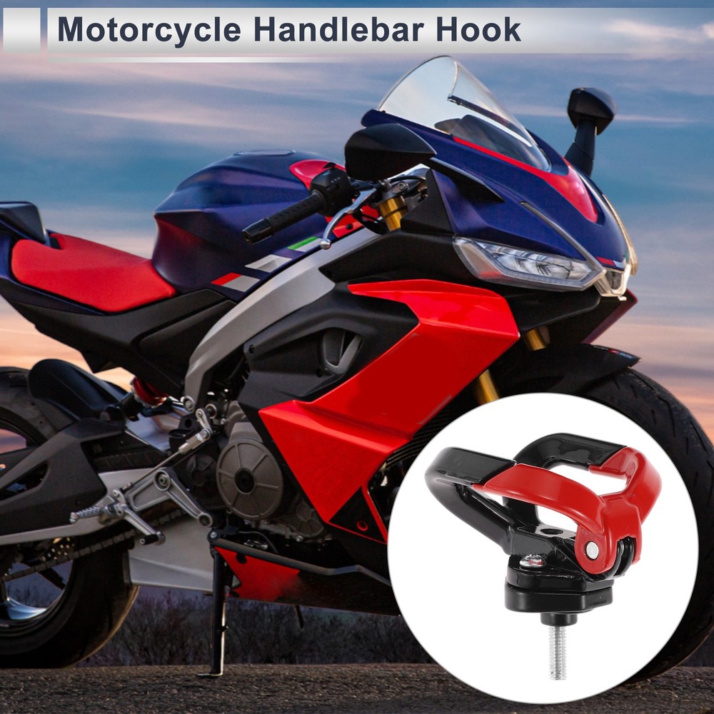 Open-Closed Butterfly Hook Double Motorcycle Hook 1pc Black Red