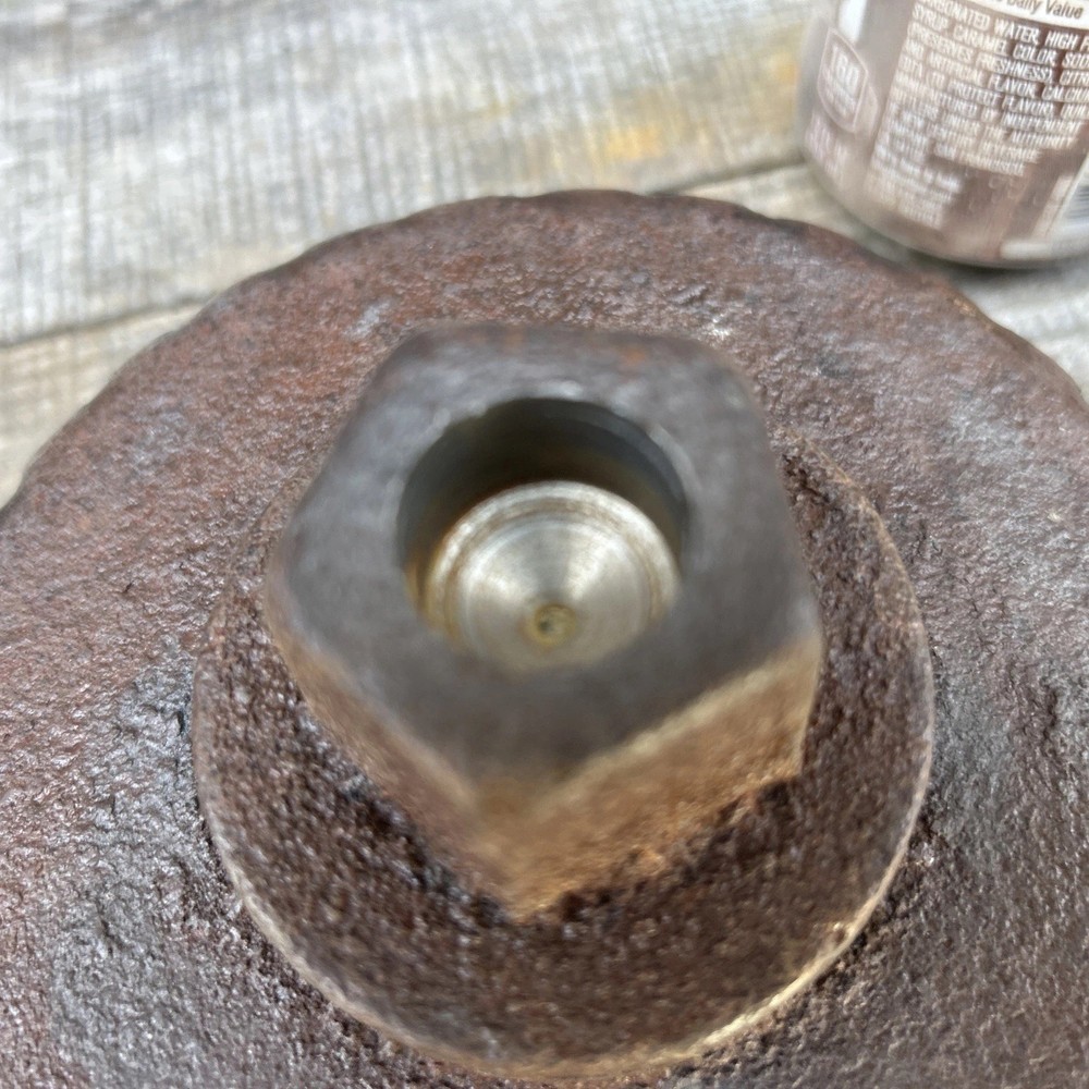Three Salvage Cast Iron Fire Hydrant Nozzle Caps Candle Sticks, 17 Lbs Total