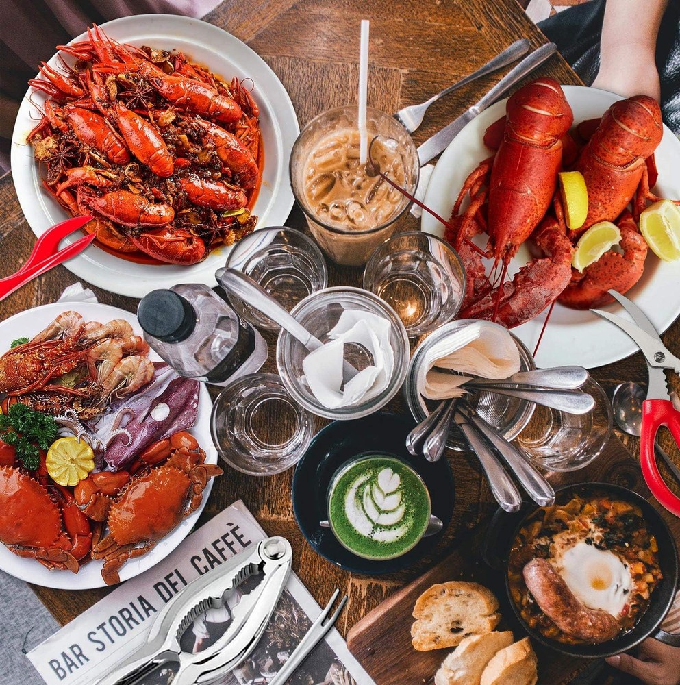 Crab Leg Crackers and Tools - Lobster Picks Set Shellfish Crab...