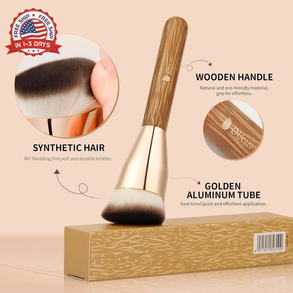 DUcare Angled Foundation Brush for Flawless Makeup Application Professional Liqu
