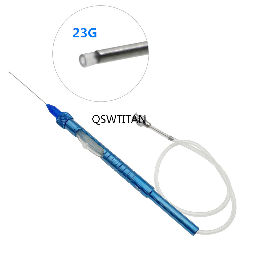 Titanium Eye Handle Backflush Handle Aspiration Flushing Needle 23G 25G