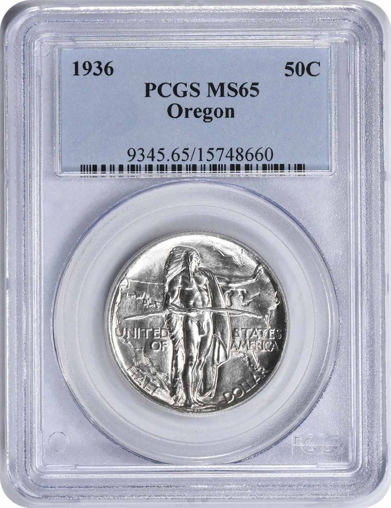 Oregon Commemorative Silver Half Dollar 1936 MS65 PCGS