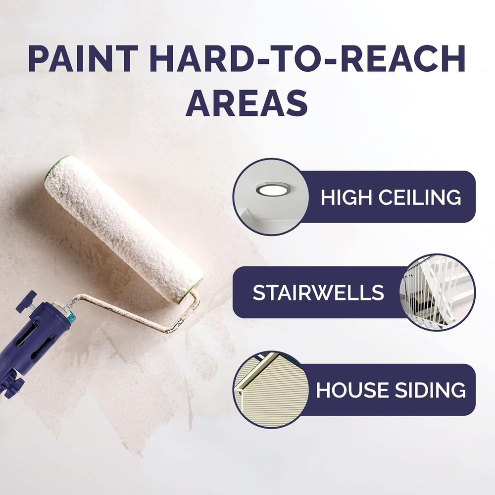 Foxtrot Multi-Angle Paint Brush Extender - Extension Pole 3 inches, Blue