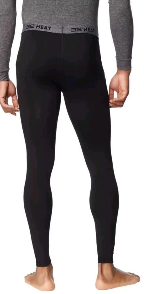 2 Men's 32 Degrees Heat Stretch Quick-Dry Soft Base Layer Pants 2 Pack Small