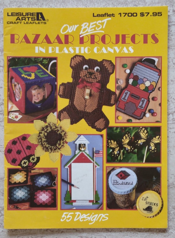 OUR BEST BAZAAR PROJECTS IN PLASTIC CANVAS Pattern Leaflet 1700 Leisure Arts