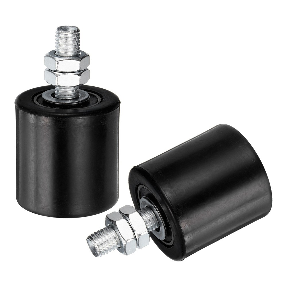 2Pcs Slide Gate Guide Roller 2" Nylon Sliding Gate Support Assembly, Black