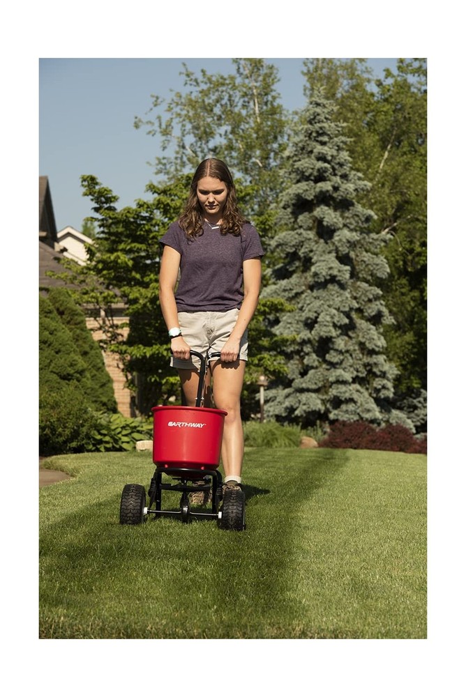 EarthWay 2600A-PLUS Fertilizer Spreader, 40lb Hopper Capacity, Red, Durable, ...