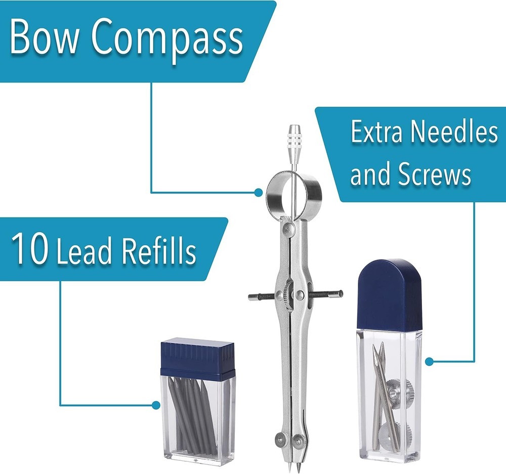 All-Metal Professional Compass - Ideal for Math, Drafting & Art Projects