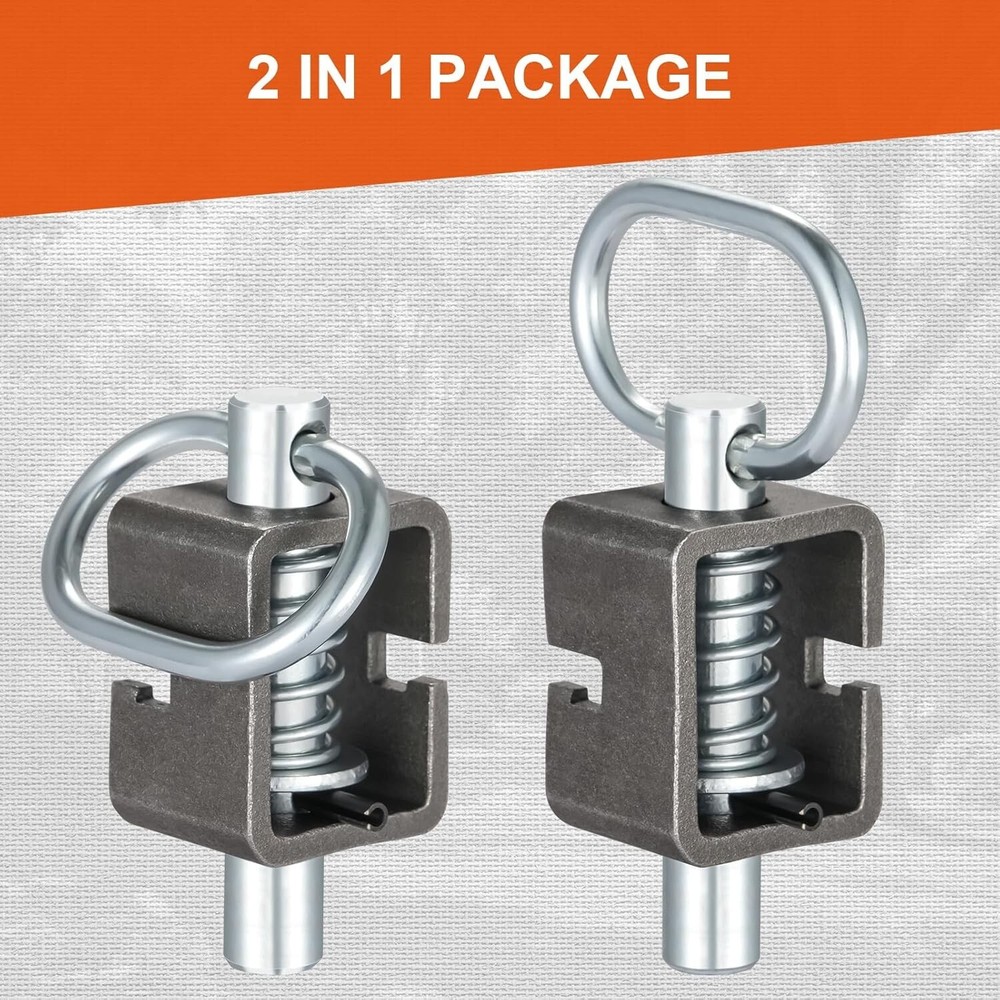 2PCS Weld-On Spring Pin Latch Lock Assembly for Utility Trailer Tail Gate Loaded
