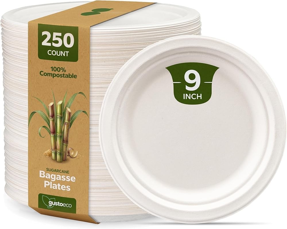 [9 Inch - Heavy-Duty White Paper Plates,  postable,