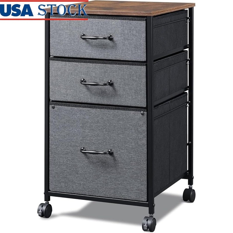 Mobile File Cabinet Rolling Printer Stand W/ 3 Drawers Office Storage Solution