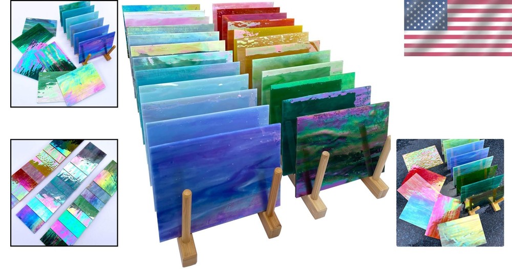 Iridescent Stained Glass Sheets 24pc - 6x4" Mosaic Crafting Value Pack