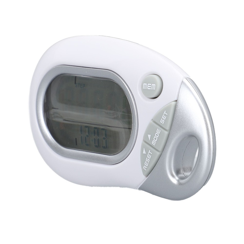 Walking Pedometer Electronic 3D Sensor High Accuracy White Step Counter