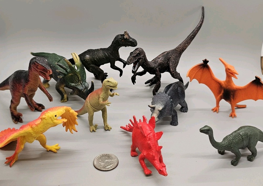Lot of 10 Plastic Dinosaur Figures