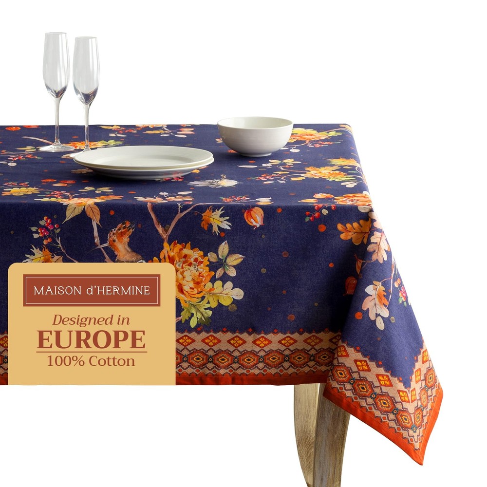 Maison d' Hermine Table Cloth Rectangle Table 100% Cotton 54 x 72 Inches Fall Ta
